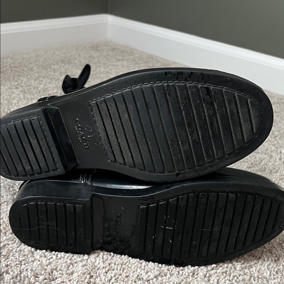 Coach Tristee Signature C Logo Lace Back Rain Boots Black Size 8 / 39 - Picture 5 of 7